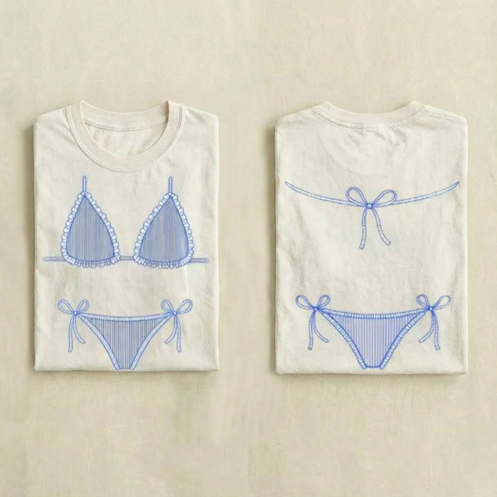 Pigment-Dyed Bikini Graphic T-shirt