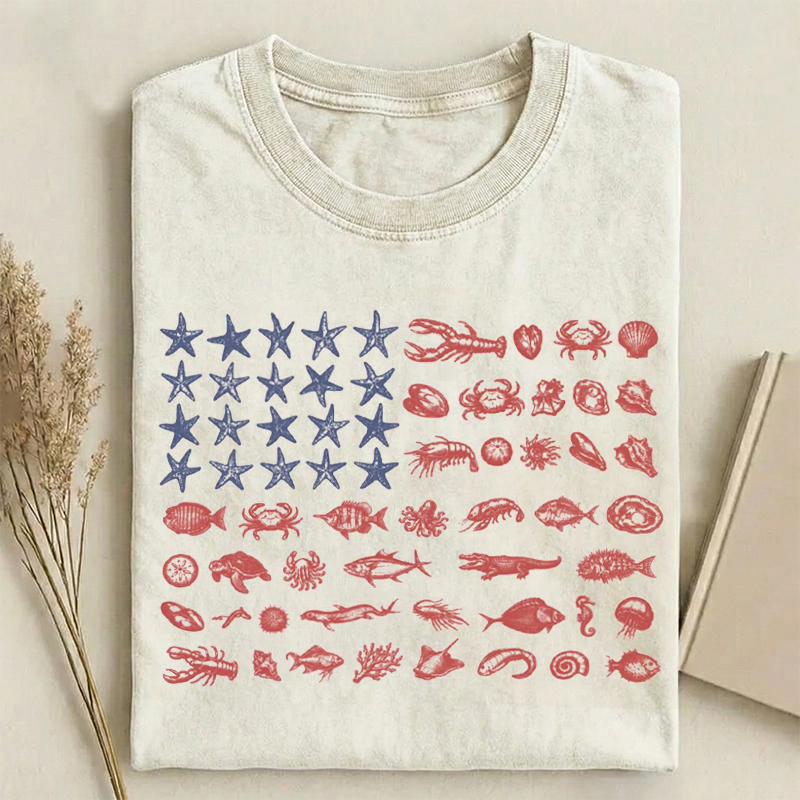 Beachy Nautical American Flag T-shirt
