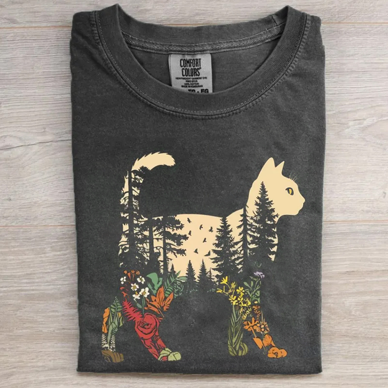 Boho Cat Plants T-shirt