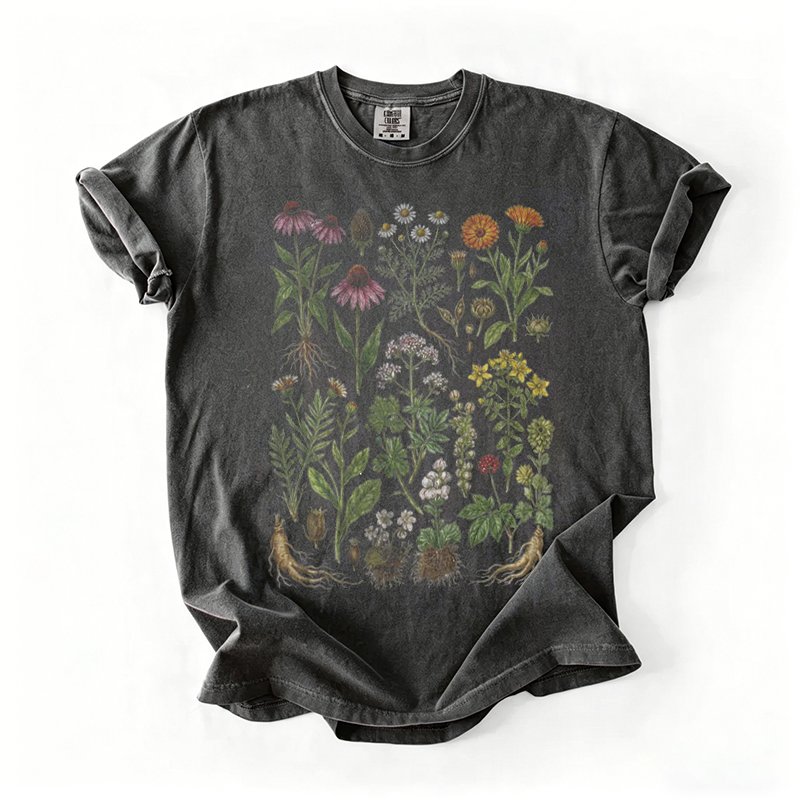 Vintage Meadow Flowers Graphic T-shirt