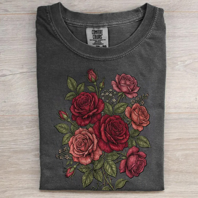 Retro Rose Graphic T-shirt
