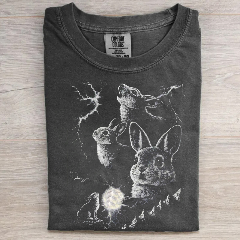 Bunny Howling to the Moon Vintage T-shirt