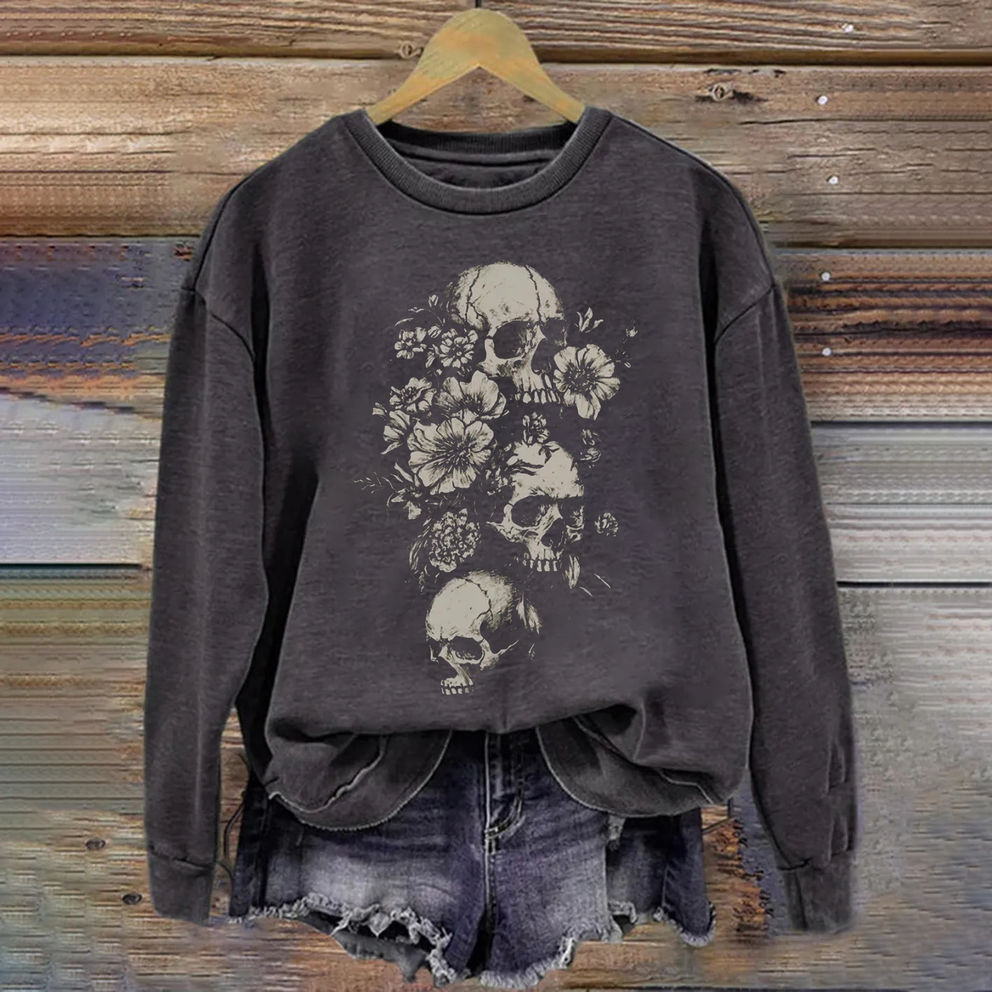Floral Skull Sweatshirt