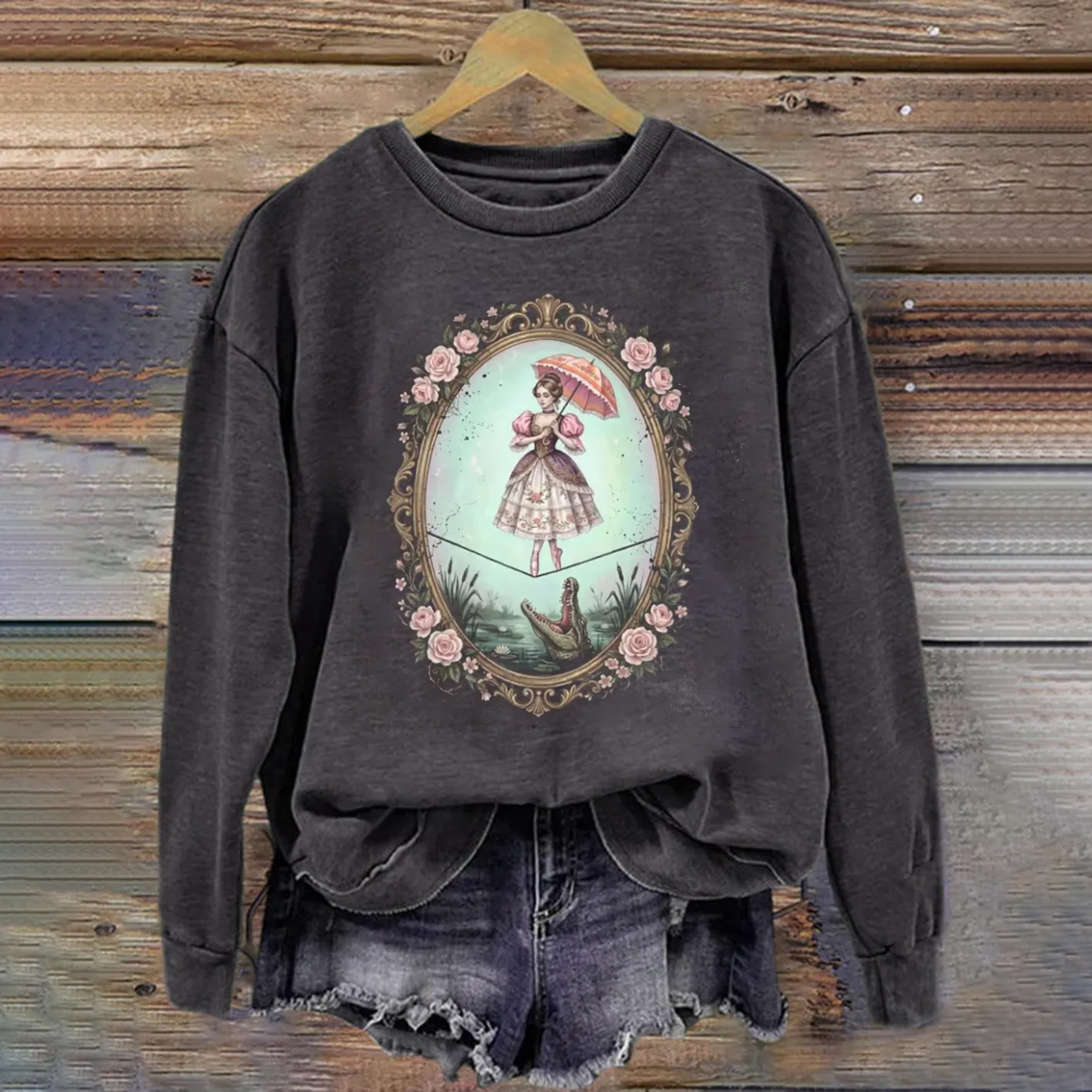 Vintage Haunted Mansion Tightrope Girl Sweatshirt