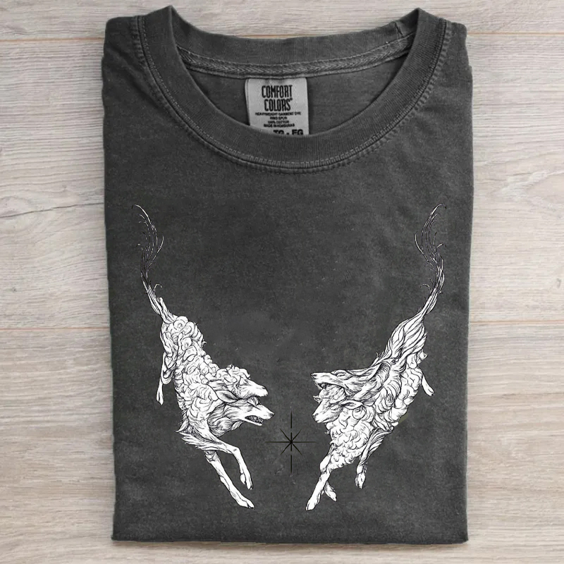Vintage Mythical Deer Graphic T-shirt