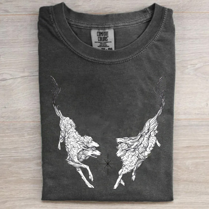 Vintage Mythical Deer Graphic T-shirt