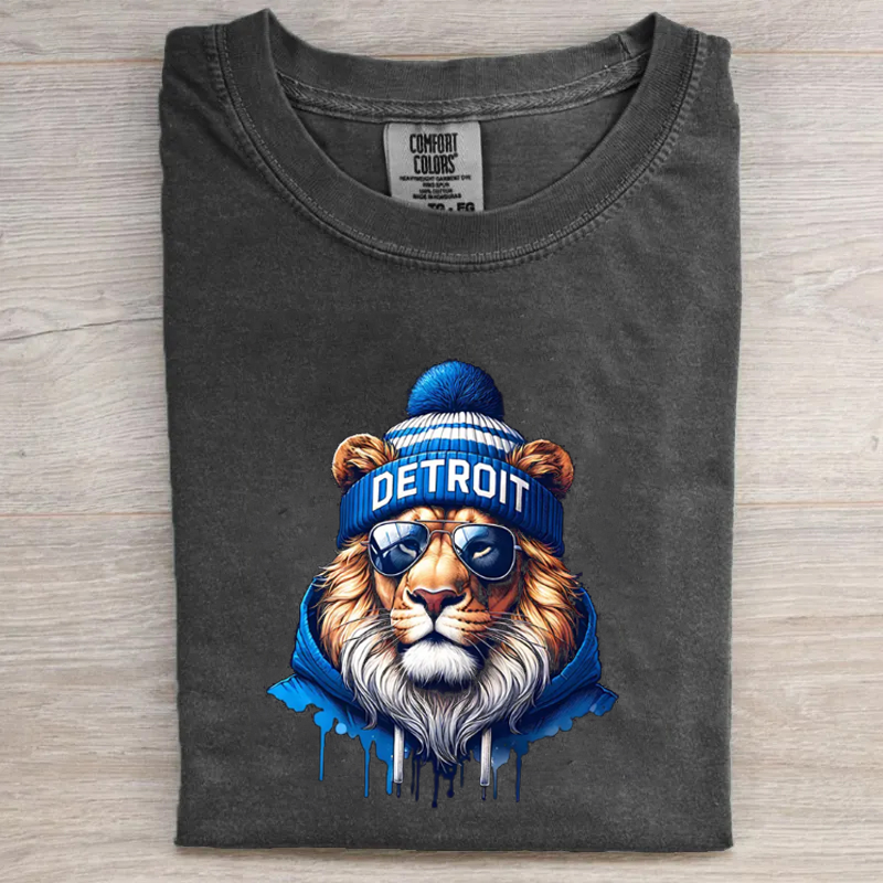 Comfort Colors Detroit Football Mascot T-shirt