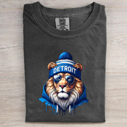 Comfort Colors Detroit Football Mascot T-shirt