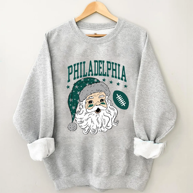 Vintage Philadelphia Football Christmas Santa Sweatshirt
