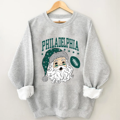 Vintage Philadelphia Football Christmas Santa Sweatshirt