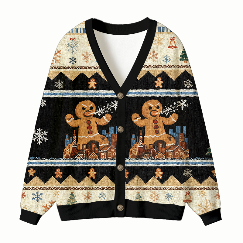 Tokyocanvas Gingerbread Monster Ugly Cardigan Sweatshirt