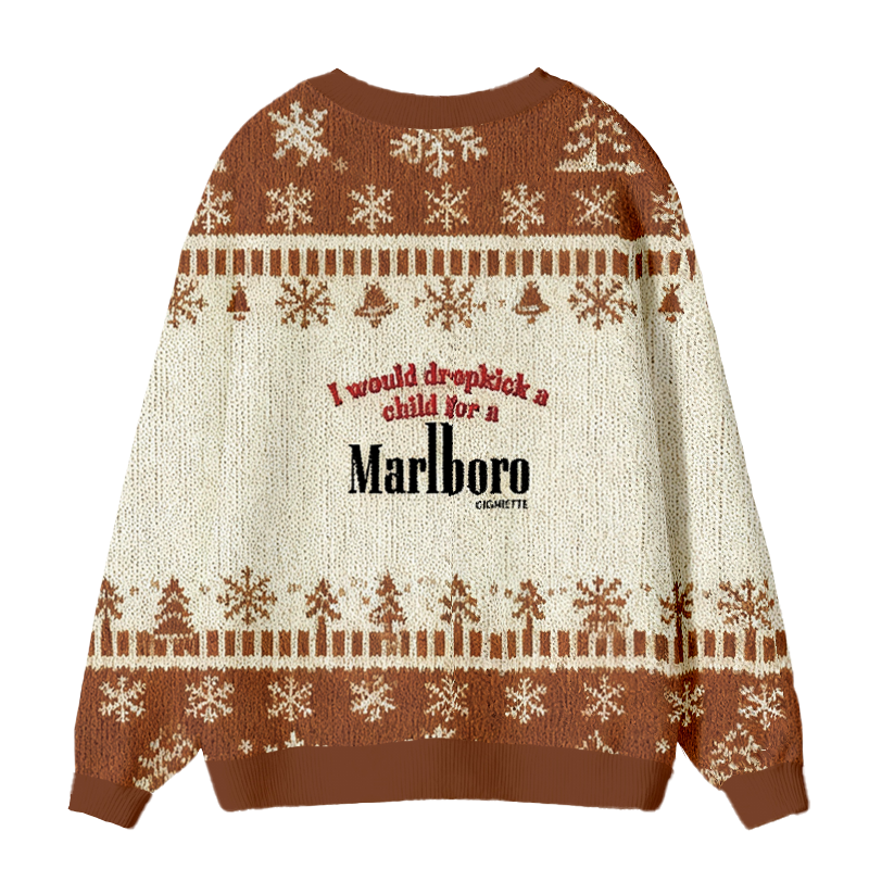 Tokyocanvas I Would Dropkick A Child For A Cigarette Ugly Cardigan Sweatshirt