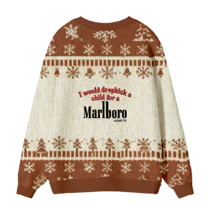 Tokyocanvas I Would Dropkick A Child For A Cigarette Ugly Cardigan Sweatshirt