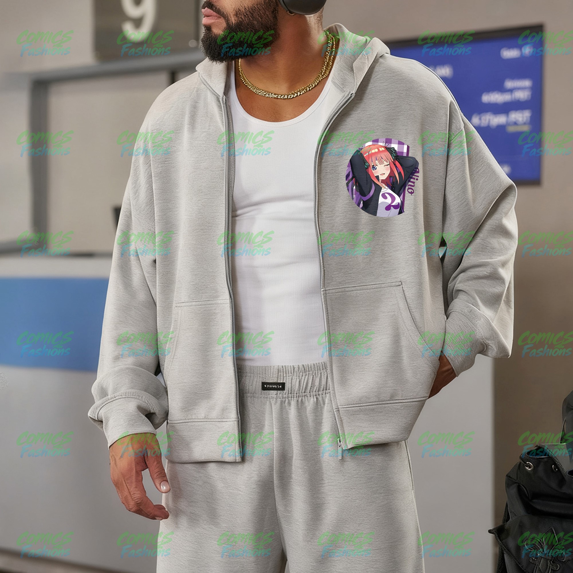 Unisex Graphic Streetwear Vintage Zipper Cardigan Plush Hoodie