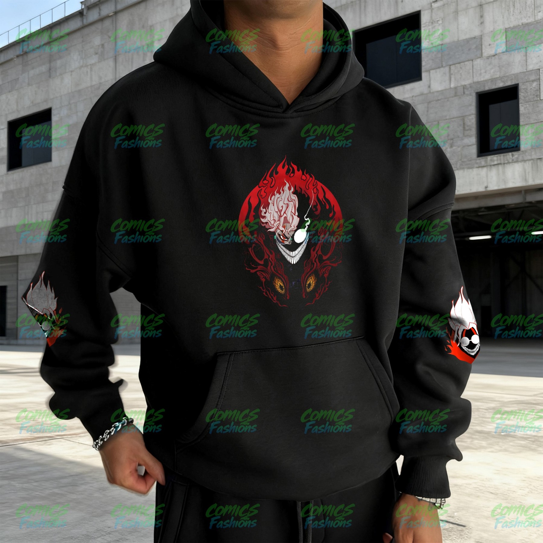 Plus Velvet Unisex Anime Graphic Streetwear Vintage Hoodie