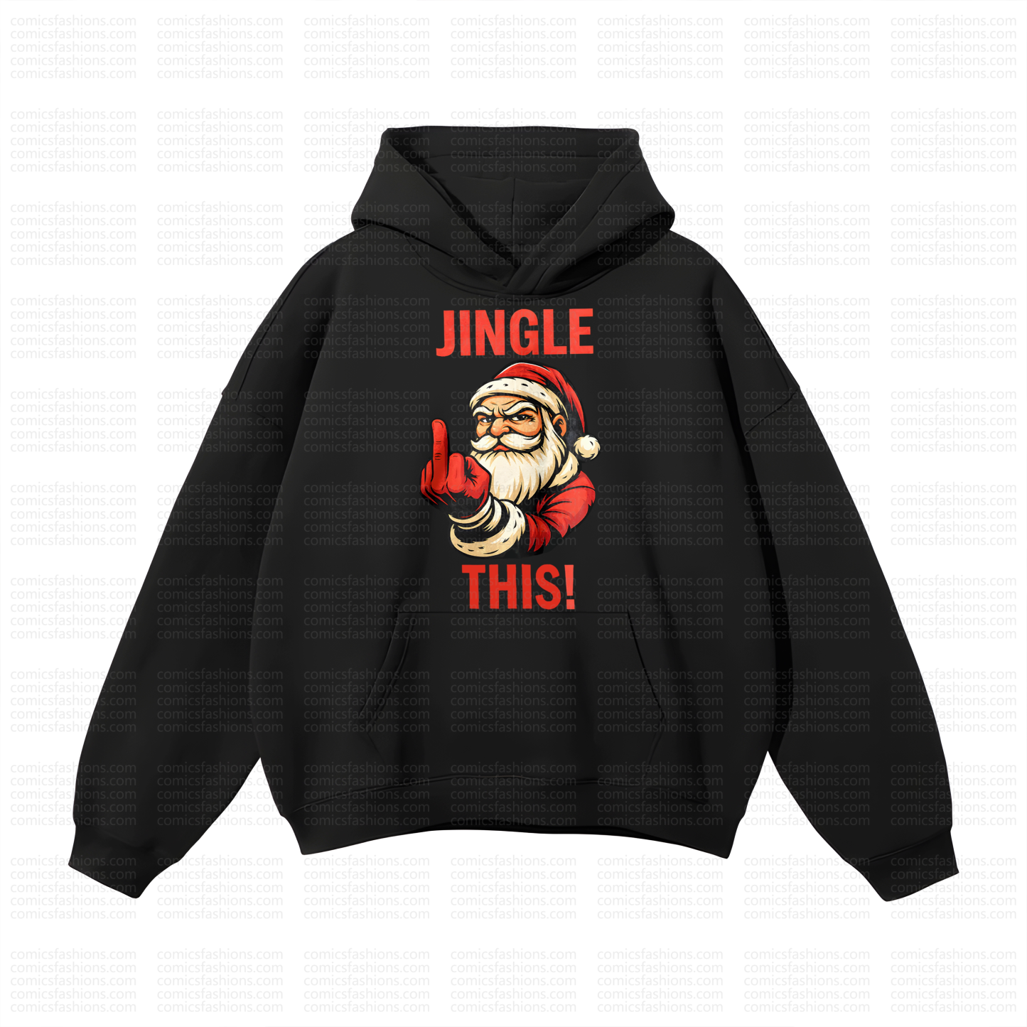 Unisex Santa Claus Print Retro Street Style Fleece-lined Hoodie