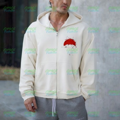 Unisex Graphic Streetwear Vintage Zipper Cardigan Plush Hoodie