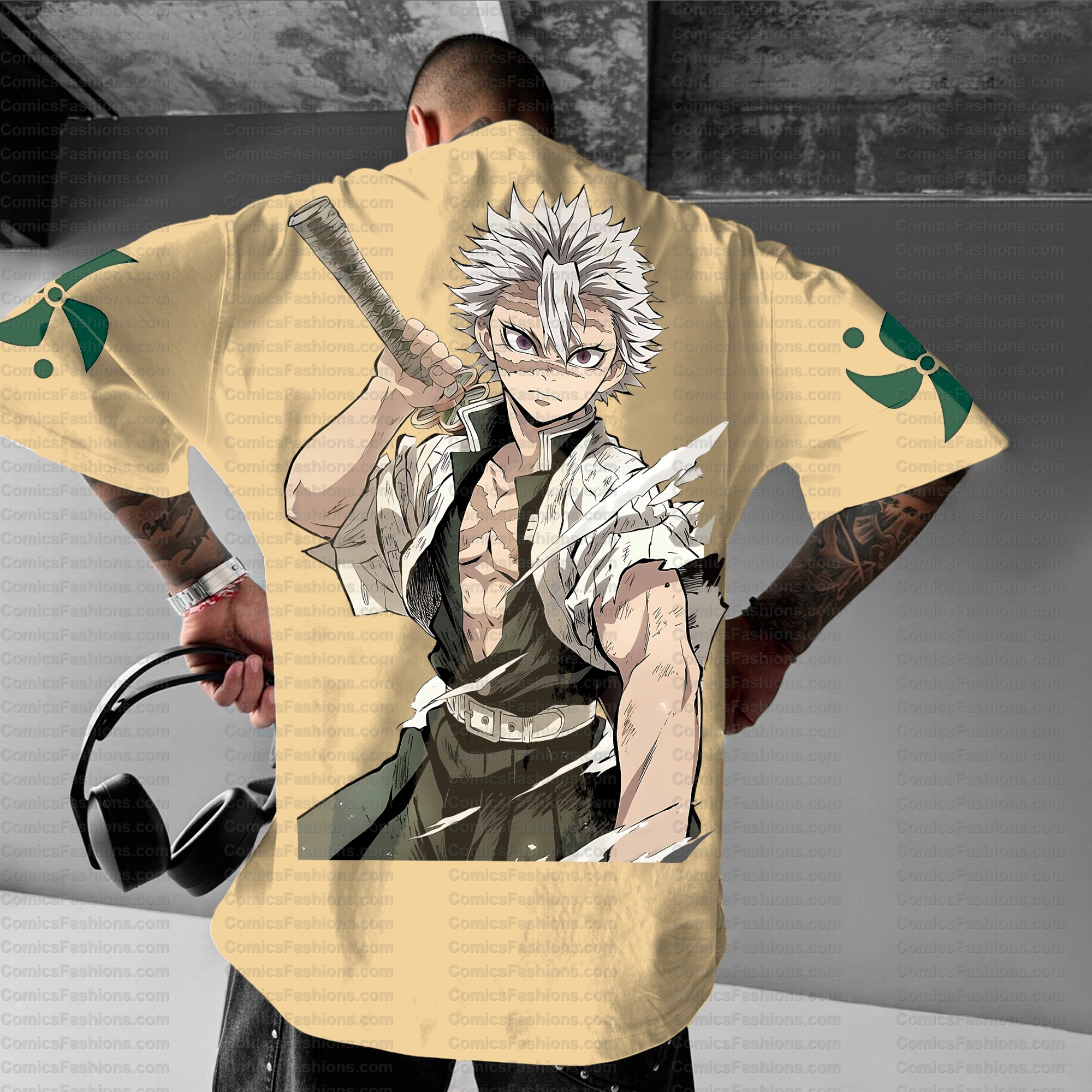 Sanemi Shinazugawa Unisex Anime Inspired Vintage T-Shirt