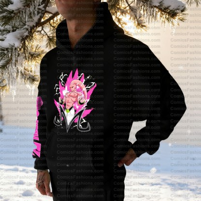 Plus Velvet Unisex Anime Graphic Streetwear Vintage Hoodie