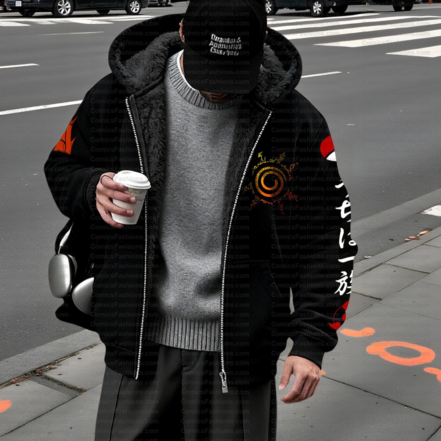 Unisex Graphic Streetwear Vintage Zipper Cardigan Plush Hoodid