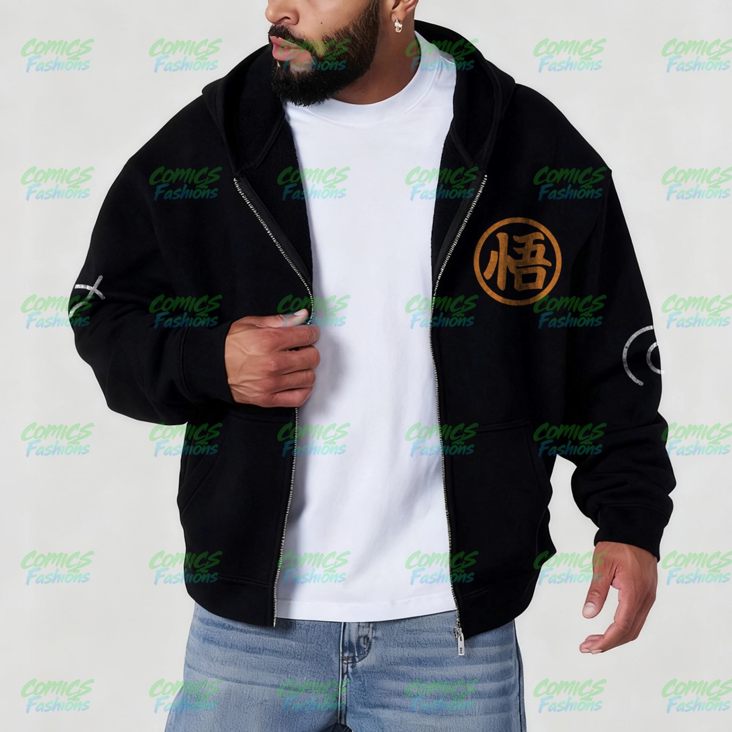 Unisex Graphic Streetwear Vintage Zipper Cardigan Plush Hoodie