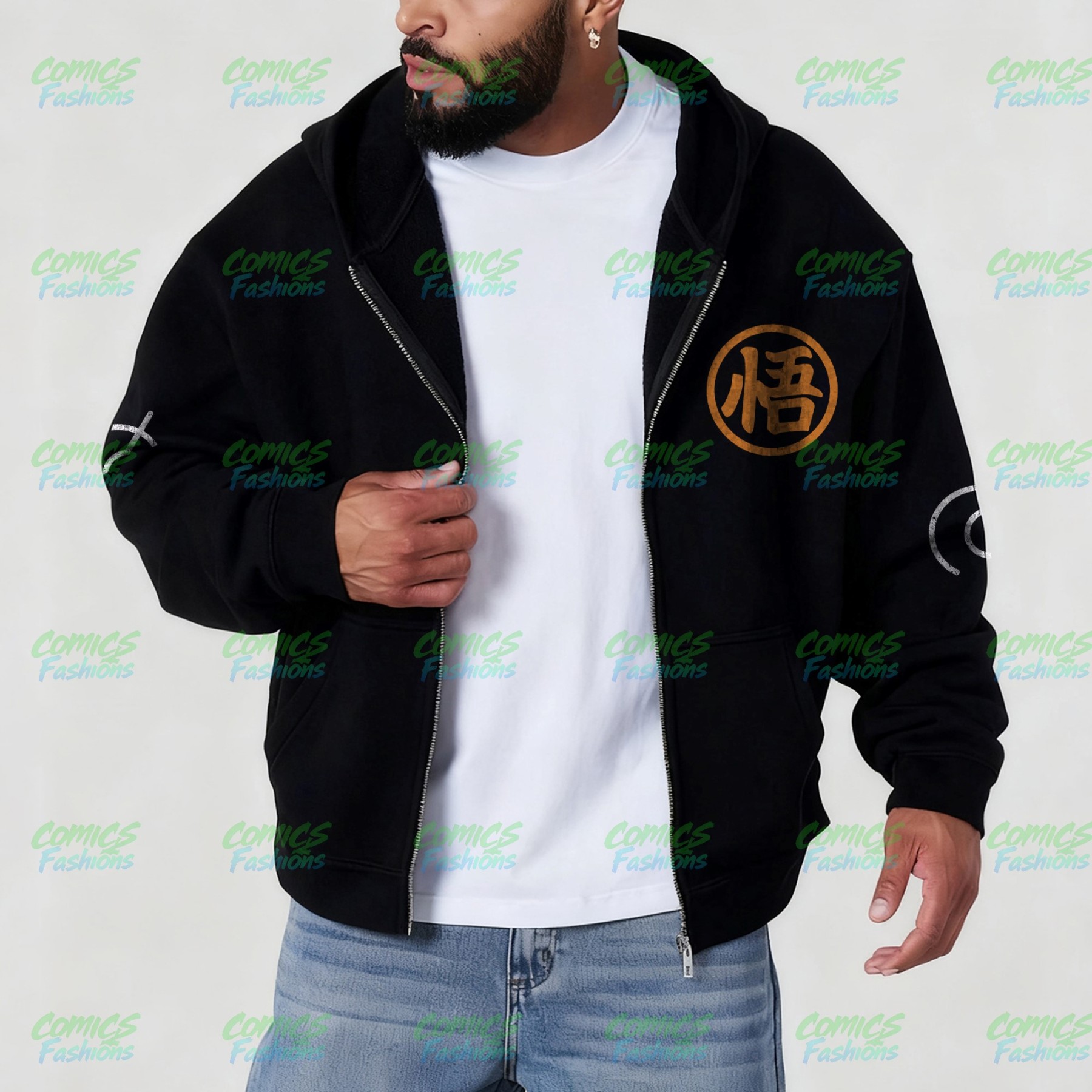 Unisex Graphic Streetwear Vintage Zipper Cardigan Plush Hoodie