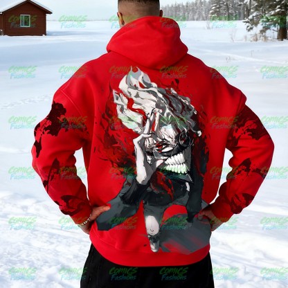 Plus Velvet Unisex Anime Graphic Streetwear Vintage Hoodie