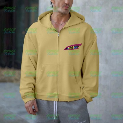 Unisex Graphic Streetwear Vintage Zipper Cardigan Plush Hoodie