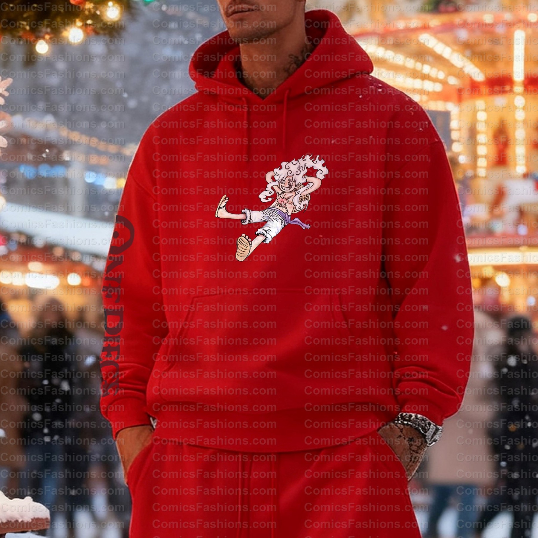 Plus Velvet Unisex Anime Graphic Streetwear Vintage Hoodie