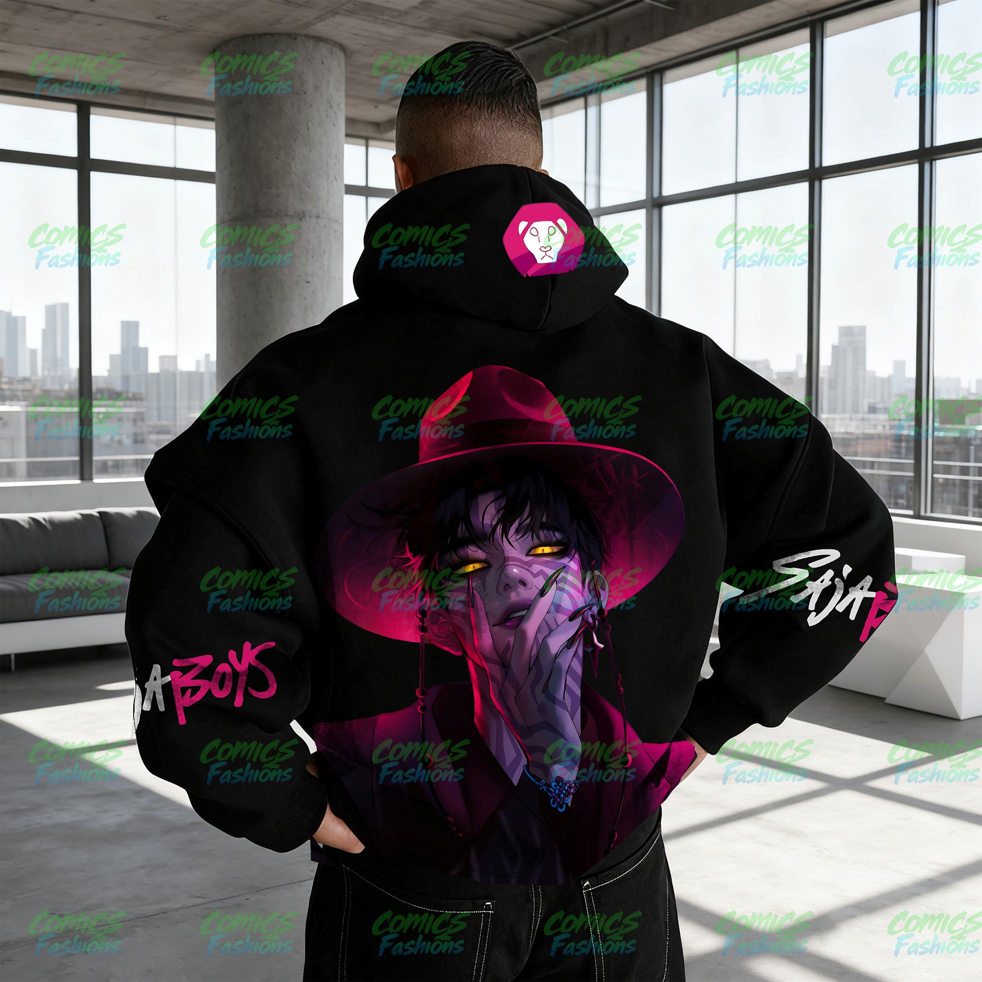 Plus Velvet Unisex Anime Graphic Streetwear Vintage Hoodie
