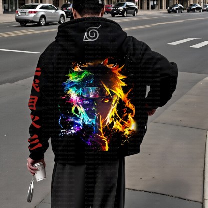 Unisex Graphic Streetwear Vintage Zipper Cardigan Plush Hoodid