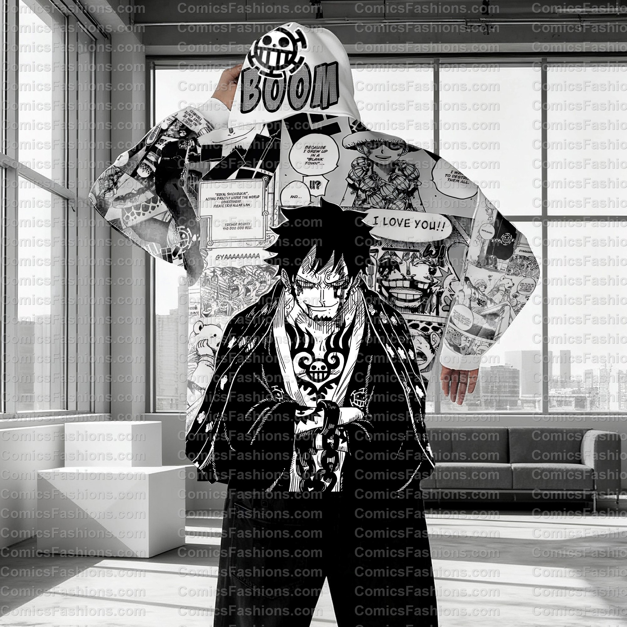 Plus Velvet Unisex Anime Graphic Streetwear Vintage Hoodie