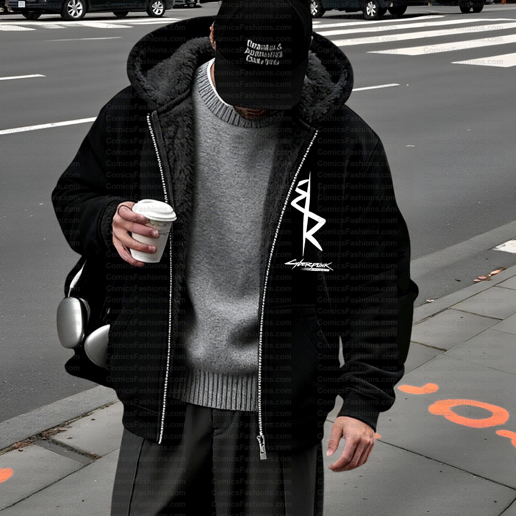 Unisex Graphic Streetwear Vintage Zipper Cardigan Plush Hoodie