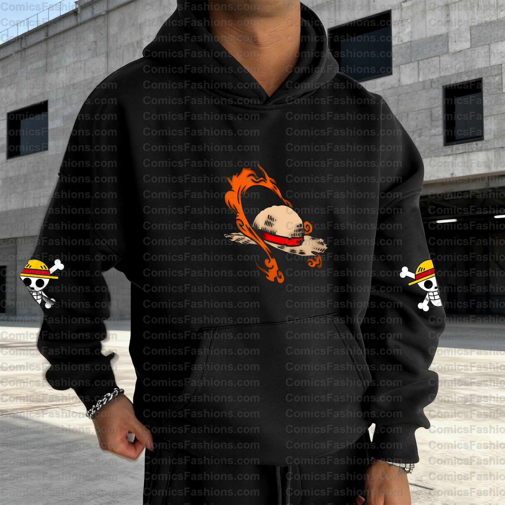 Plus Velvet Unisex Anime Graphic Streetwear Vintage Hoodie