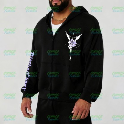 Unisex Graphic Streetwear Vintage Zipper Cardigan Plush Hoodie