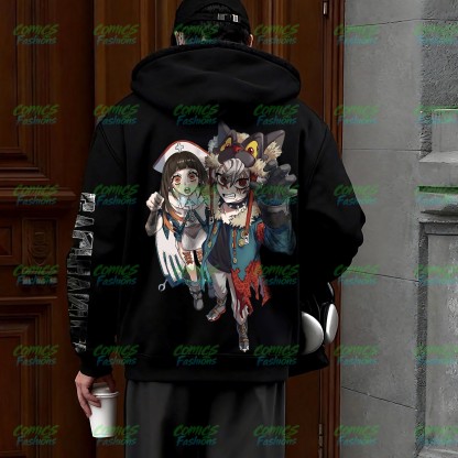 Unisex Graphic Streetwear Vintage Zipper Cardigan Plush Hoodie