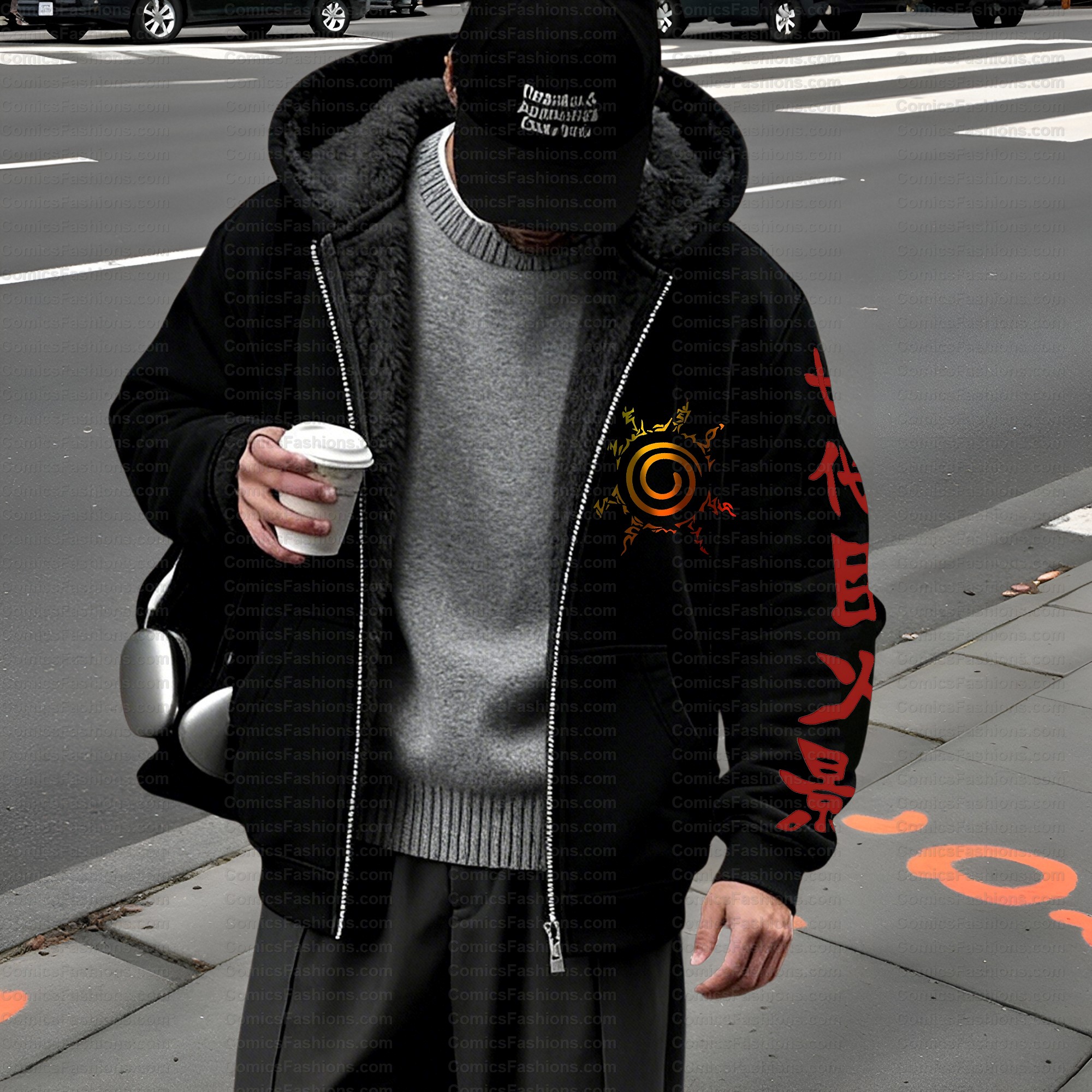 Unisex Graphic Streetwear Vintage Zipper Cardigan Plush Hoodid