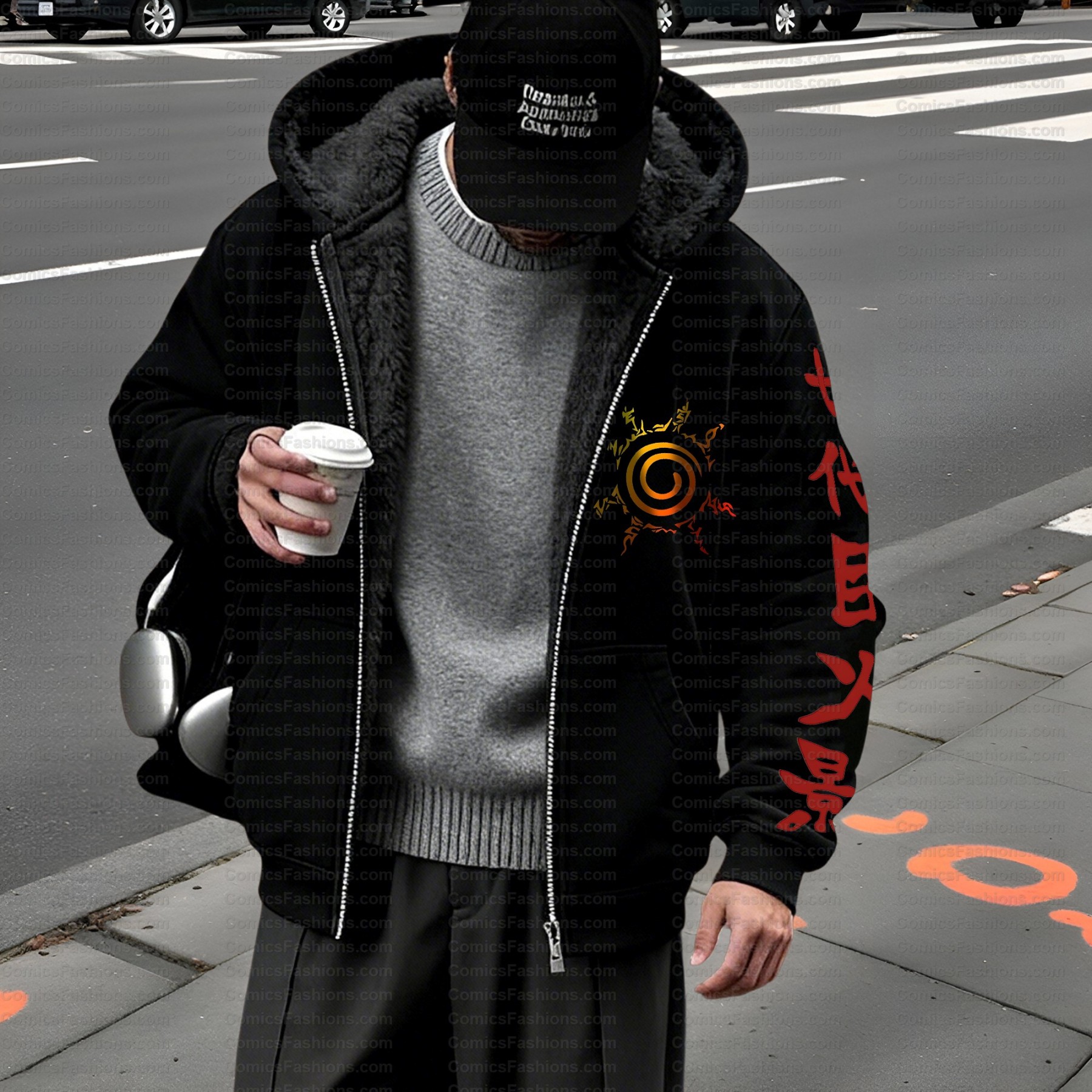 Unisex Graphic Streetwear Vintage Zipper Cardigan Plush Hoodid