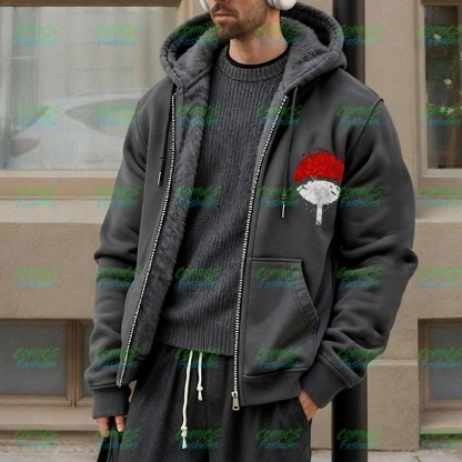 Unisex Graphic Streetwear Vintage Zipper Cardigan Plush Hoodie