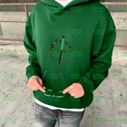 Plus Velvet Unisex Anime Graphic Streetwear Vintage Hoodie