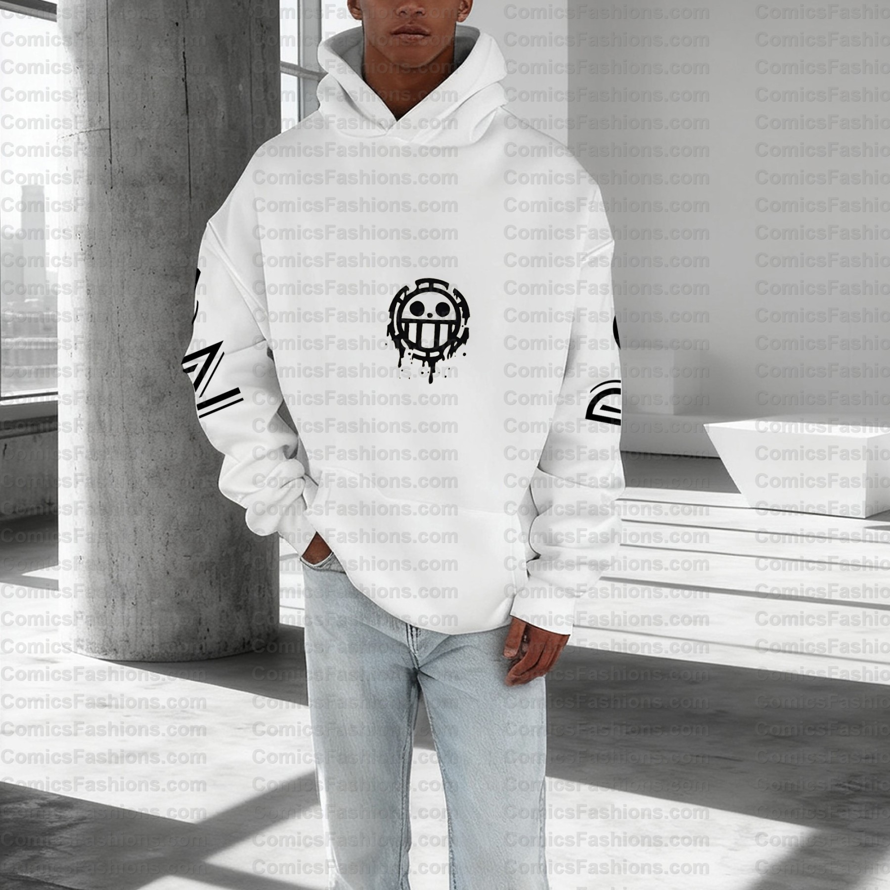 Plus Velvet Unisex Anime Graphic Streetwear Vintage Hoodie