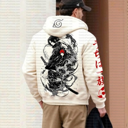 Unisex Graphic Streetwear Vintage Zipper Cardigan Plush Hoodid