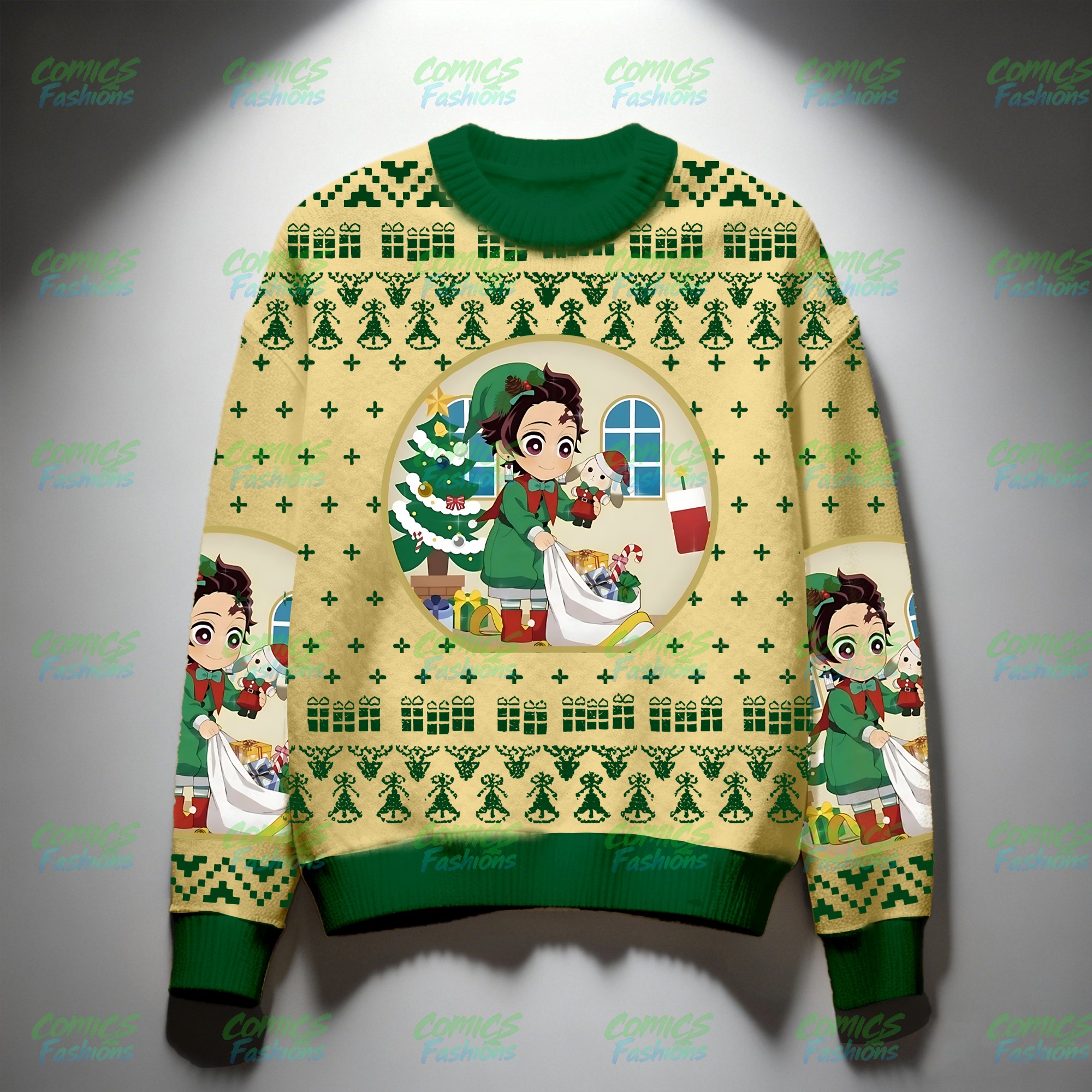 ChristmasPlus Velvet Unisex Anime Inspired Vintage Sweatshirt