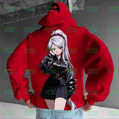Plus Velvet Unisex Anime Graphic Streetwear Vintage Hoodie