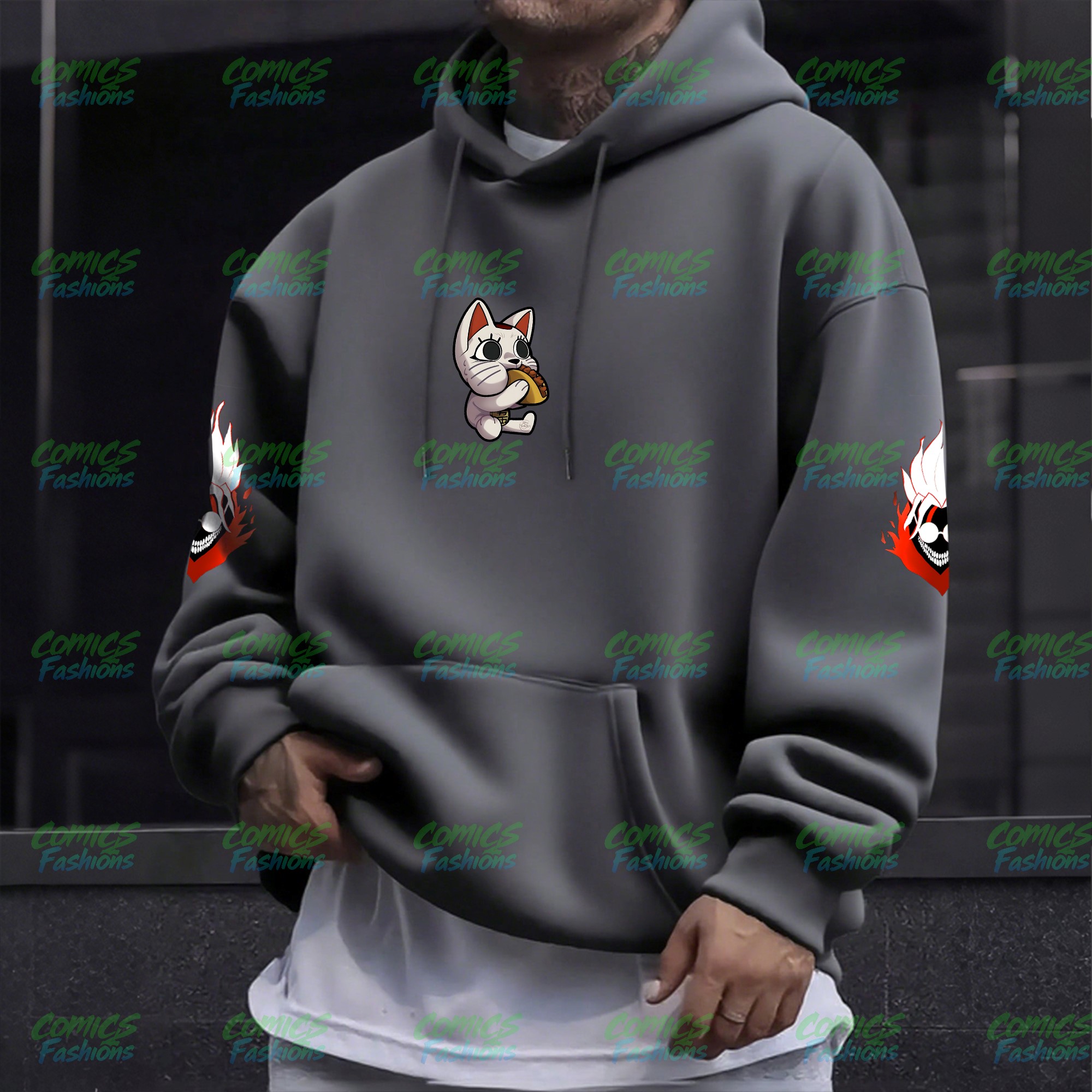 Unisex Anime Graphic Streetwear Wintage Plush Hoodie