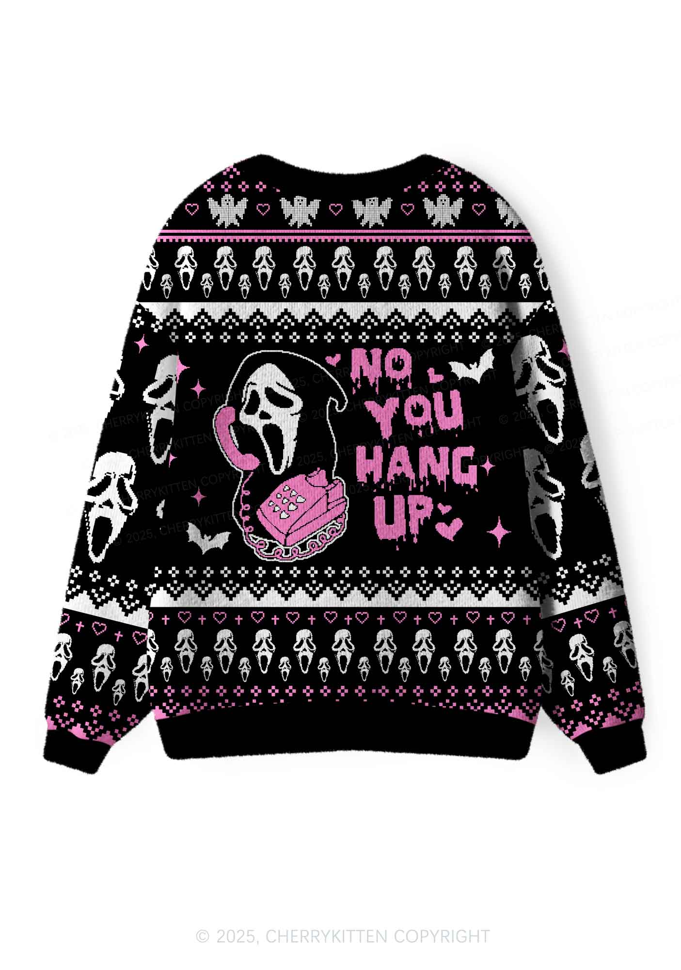 Halloween No You Hang Up Y2K Christmas Cardigan Knit Sweatshirt Cherrykitten
