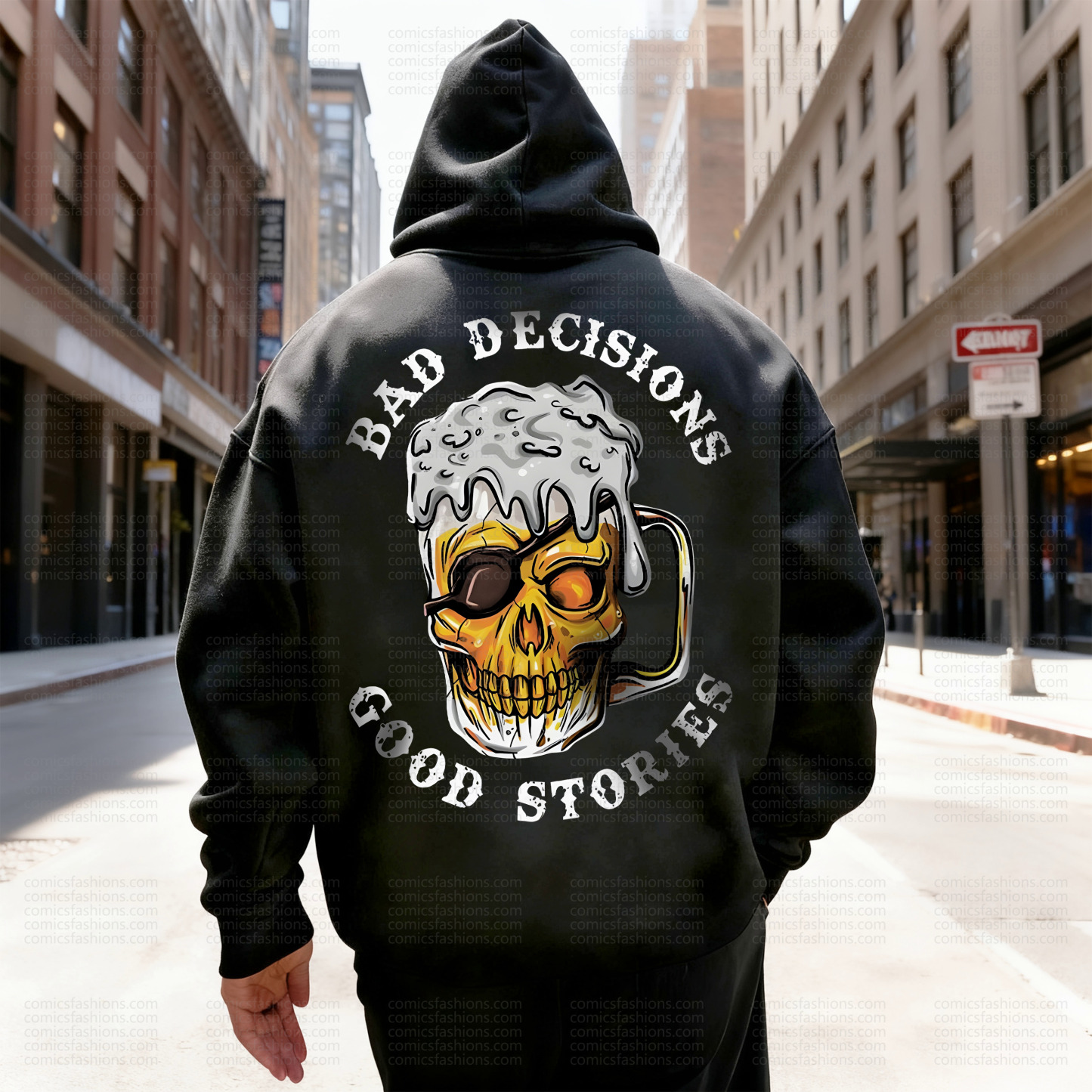 Unisex Fun Print Fleece Hoodie