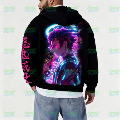 Unisex Graphic Streetwear Vintage Zipper Cardigan Plush Hoodie