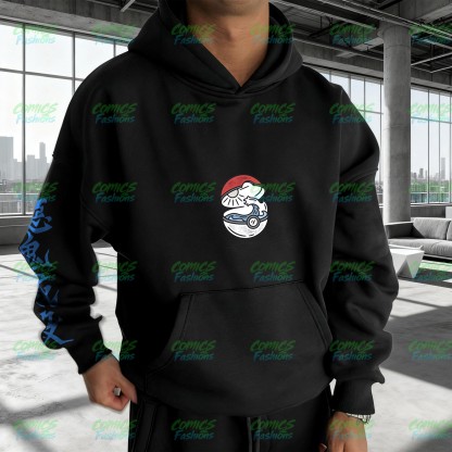 Plus Velvet Unisex Anime Graphic Streetwear Vintage Hoodie