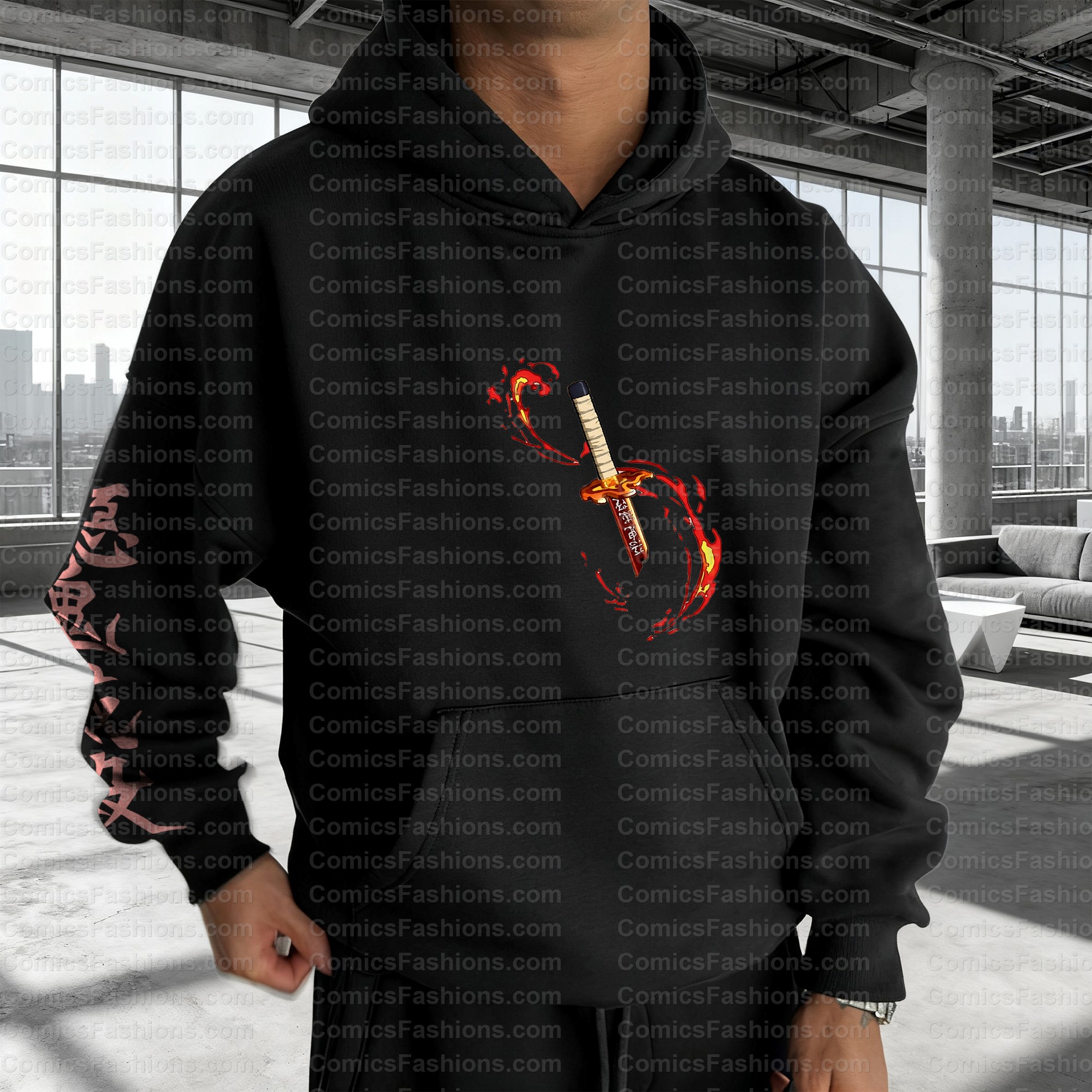 Plus Velvet Unisex Anime Graphic Streetwear Vintage Hoodie